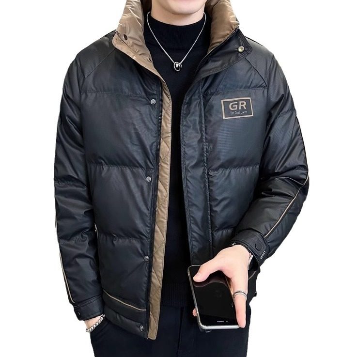 New solid color down jacket men's fashion high-end casual fashion men's down jacket thickened fashion factory direct batch