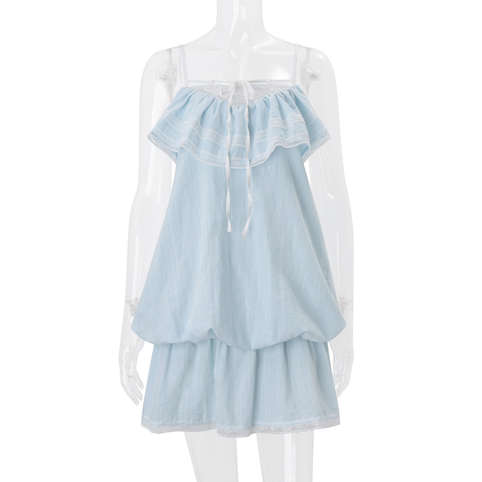 Summer Womens Dress Slim Fit Ruffled Neckline Elegant Style Perfect for Parties and Casual Outings Wholesale