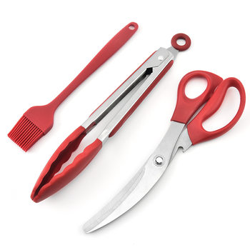 Bbq Set Silicone Brush Food Clip Multi-Functional Scissors Korean Bbq Restaurant Set Barbecue Bbq Stainless Steel Clip