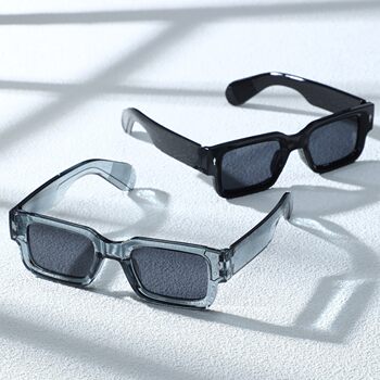 Retro Square Simple Sunglasses 2025 Cross-Border High-Level Face Showing Small Men's and Women's Same-Style Rice Nail Arrow Sunglasses