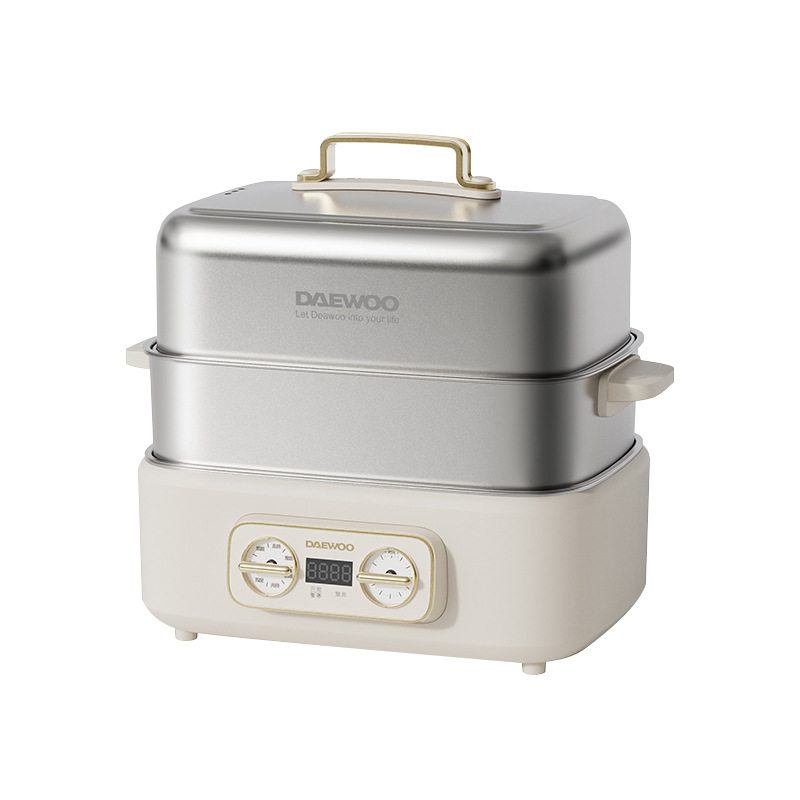 Daewoo S30 Stainless Steel Electric Steamer Double-Layer 18-Liter Household Multi-Function Pot Reservation Steaming and Stewing Standard Three-Layer