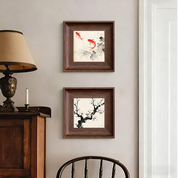 Cross-Border American Retro Photo Frame, Square, 4-Inch, 5-Inch, 6-Inch, 7-Inch, 8inch 10inch for Tabletop Display or Wall Hanging, 4cm Picture Frame