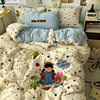 Class A bedding four-piece set pure cotton washable cotton bed sheet quilt cover hat quilt cover student dormitory single three-piece set 4