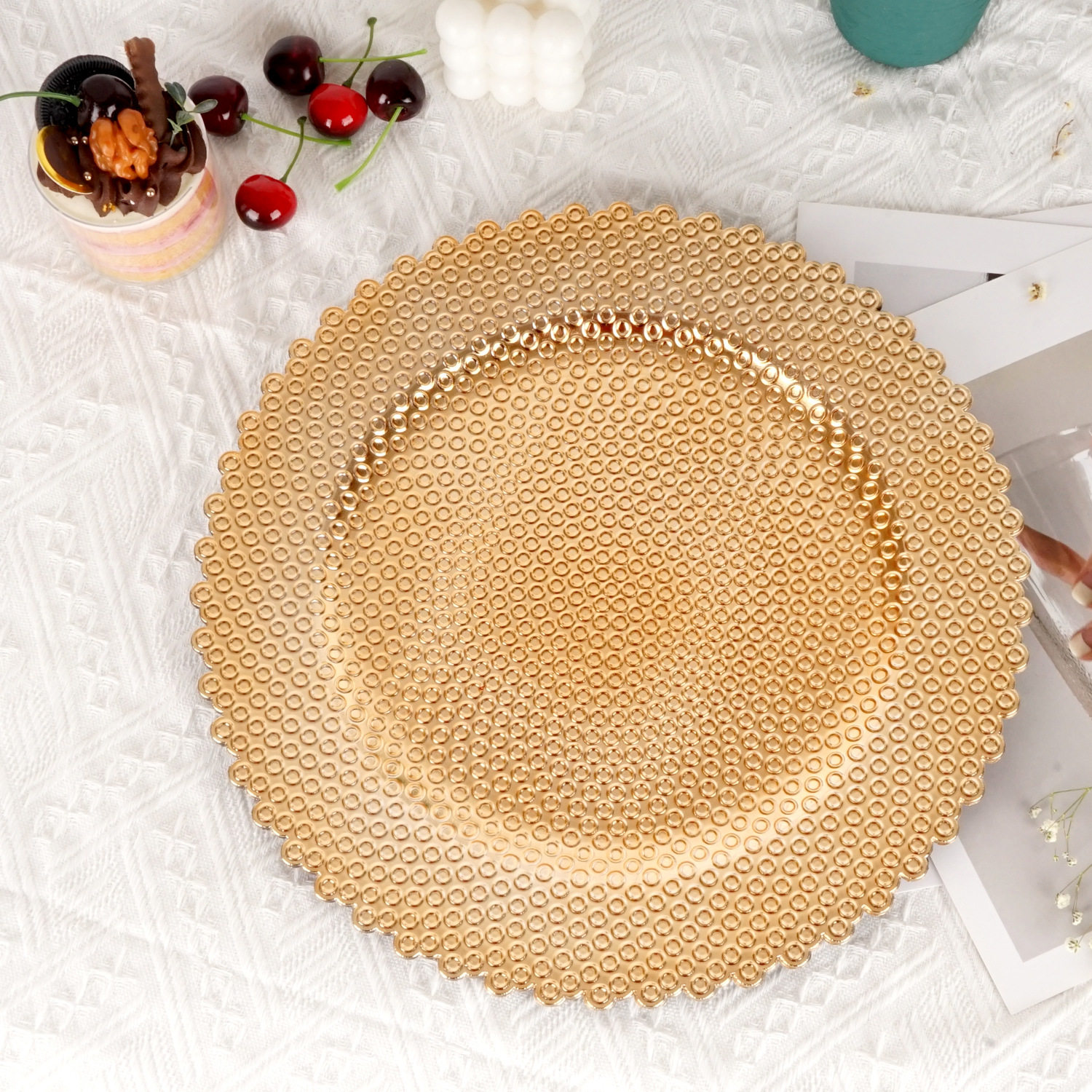 European Wedding Hotel Party Western Food Plastic Plate High-Value Fruit Plate Wholesale Gifts for Customers Pad Plate Manufacturer Direct