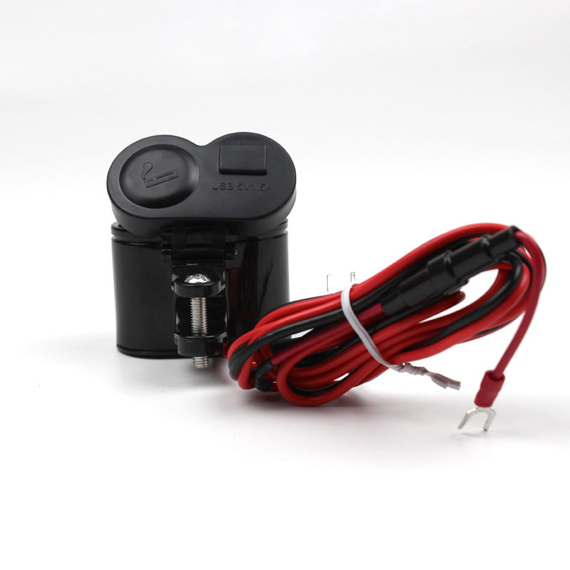 Cross-border wholesale motorcycle cigarette lighter mobile phone charger 12V car USB charger waterproof universal two-in-one