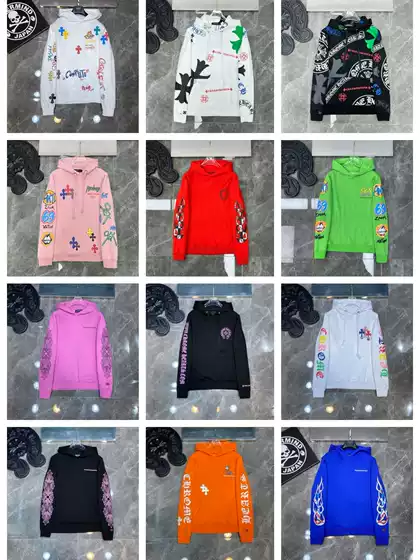 26Ss Cro Hearts Foreign Trade Cross-Border European Station Autumn and Winter New High-Version Embroidered Hooded Sweatshirt Collection for Men and Women