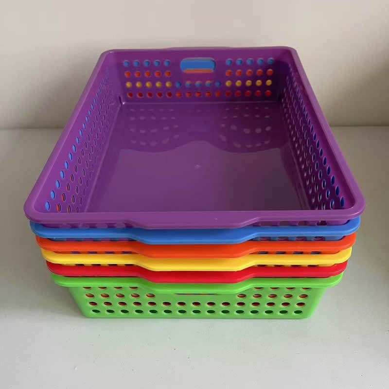 Supermarket goods plastic basket sundries basket rectangular plastic storage vegetable basket plastic storage basket