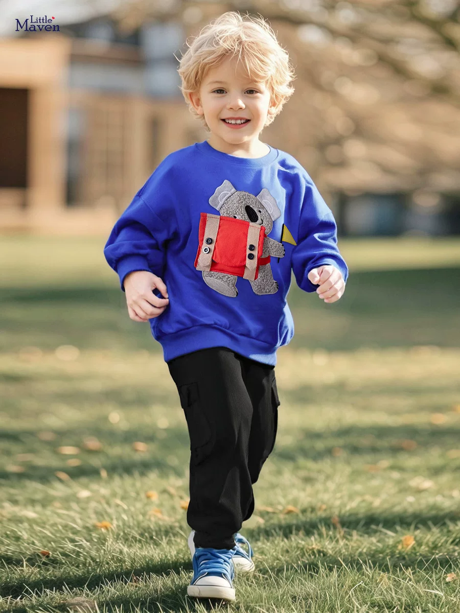 Style Boys' Hoodie Wholesale, Autumn Cartoon Long-Sleeve Kids' Top, Cute Baby Cotton Sweatshirt