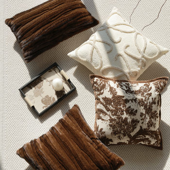 Brown Plush Sofa Pillow Cover Without Core Model Room Accessible Luxury Pillow Bedside Cushion Waist Backrest Soft Waist Pillow