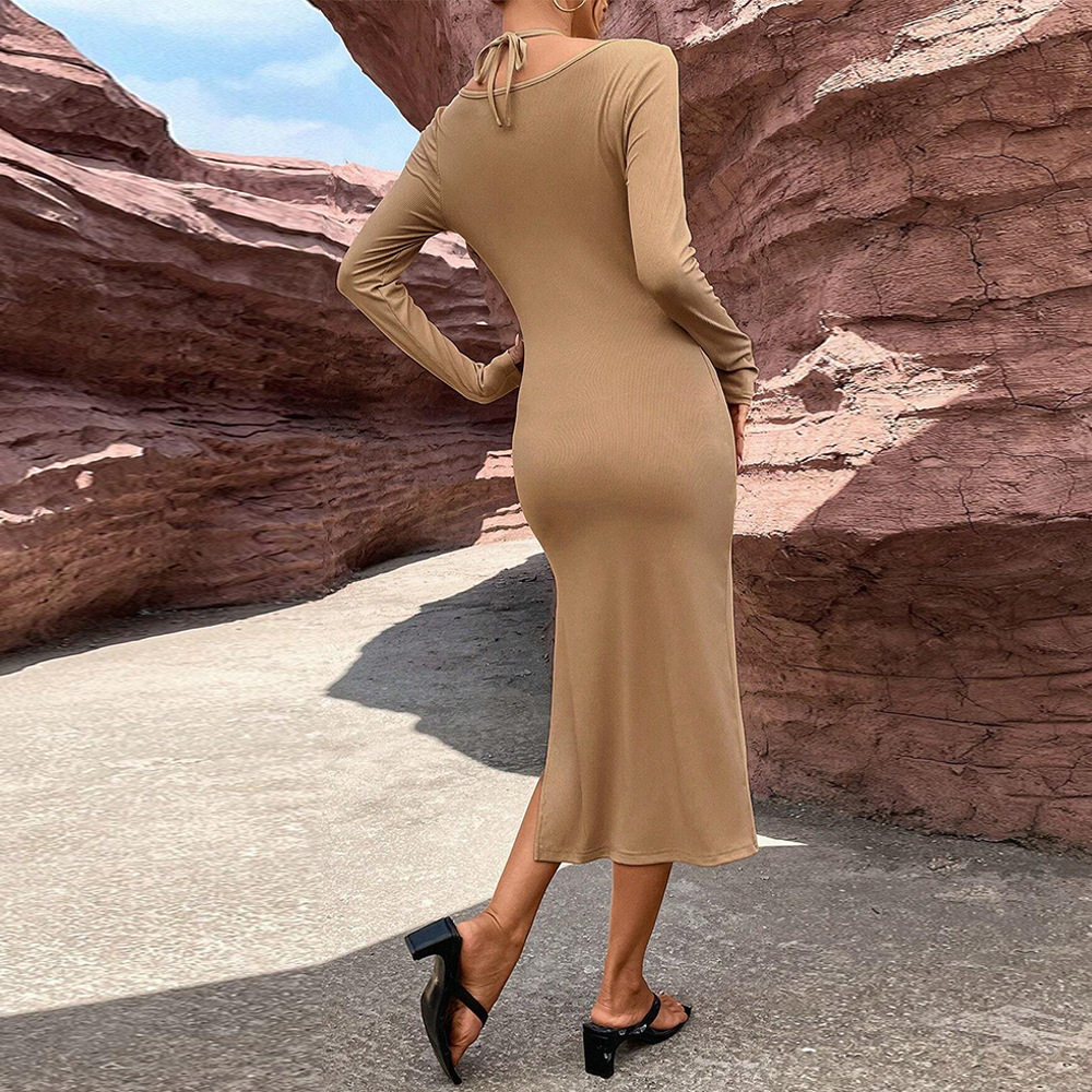 Bodycon Long Sleeve Dress Sexy Hollow Out Design Elegant Spring Summer Fashion for Women Wholesale Available
