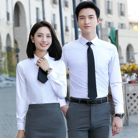 Custom business men's short-sleeved shirt men's business overalls non-ironing women's inch shirt white custom shirt wholesale