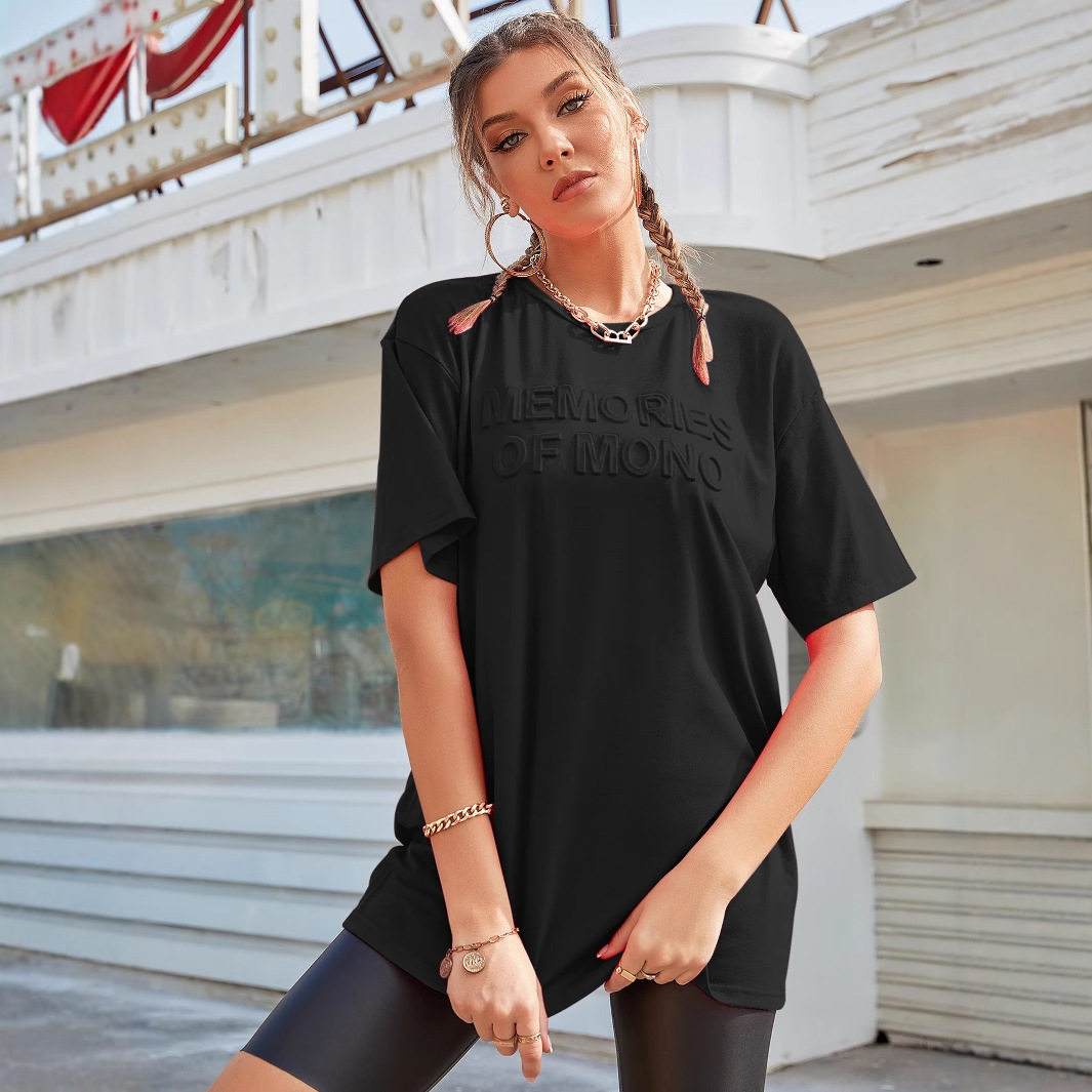 Casual Loose Fit T Shirt Comfortable Trendy Letter Print Everyday Wear Wholesale Available