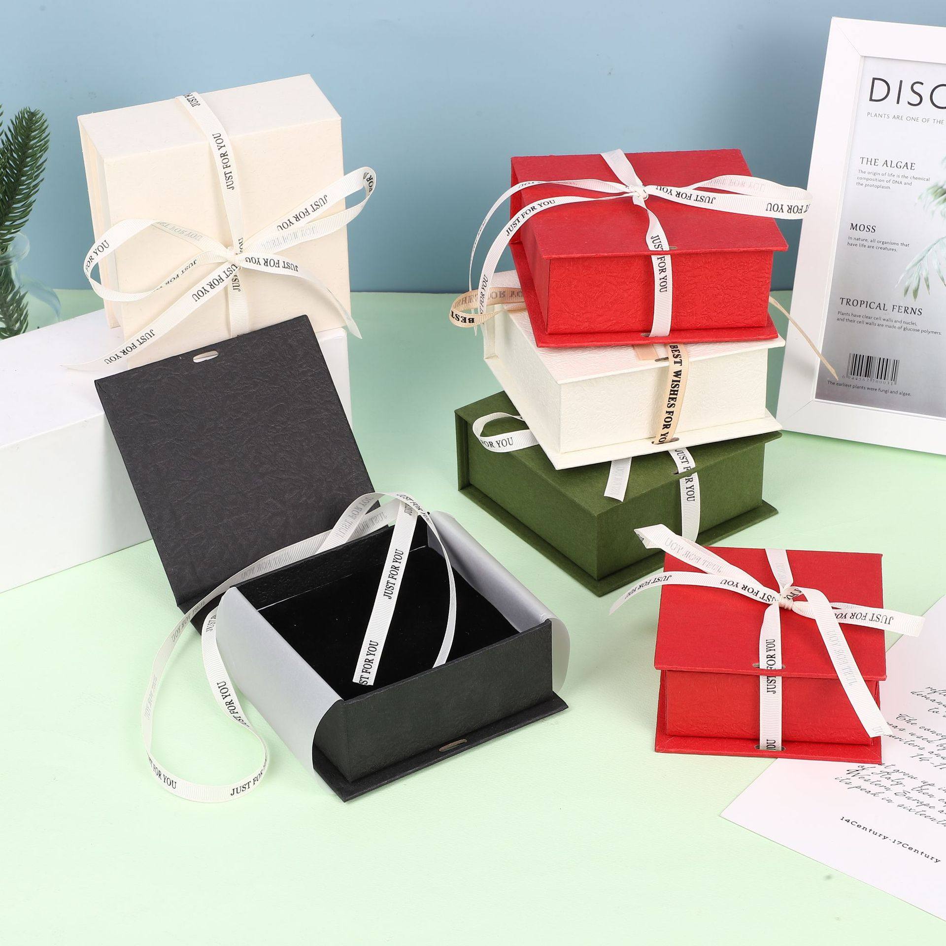 Jewelry Packaging Box, Ring Necklace, Wearable Nail Polish, Book-Shaped Flip-Top Box, Jewelry Storage Box, High-End Gift Packaging Box