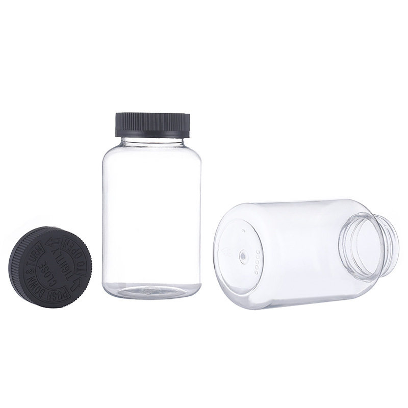 Source manufacturers PET300cc transparent packaging bottle health capsule bottle soft candy bottle vitamin milk tablet bottle can be labeled