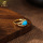 Кольцо Longfeng natural turquoise S925 из посеребренного 18-каратного золота с мезон-каплей, женское темпераментное дизайнерское кольцо высокого класса. mini 0