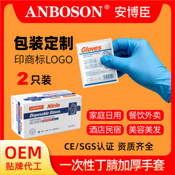 Anbochen 2-Pack Portable Nitrile Gloves Disposable Outdoor Compact Individual Packaging Picnic Nitrile Gloves