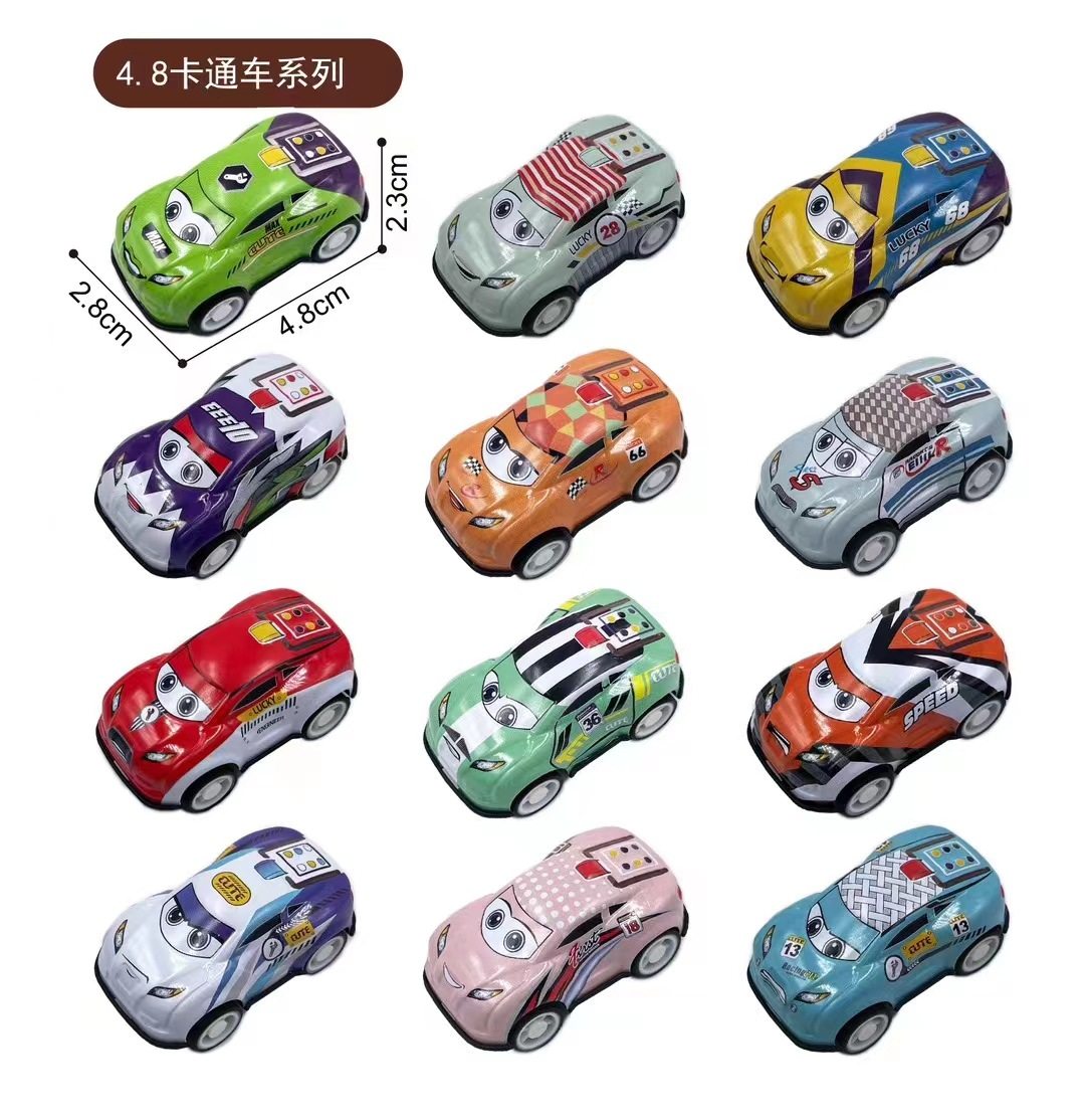 批发儿童玩具小汽车合金车铁皮车仿真模型摆地摊散装小回力车赛车