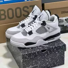 First-Layer Cowhide Leather Model Aj4 Hot Lava Electric Thunder Yellow Paris Cement White Black Cat Oreo Jordan 4 Women's and Men's Basketball Shoes