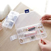 New earrings jewelry storage box with lid simple transparent plastic multi-grid parts box medicine box portable storage box