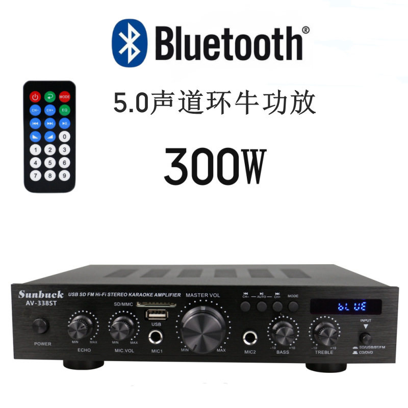 Mini small power amplifier speaker power amplifier card U disk radio DC 12V 220V Bluetooth power amplifier