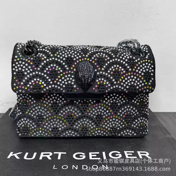 New eagle bag UK kurt geiger shoulder slung fan black hot drill high color value bag factory