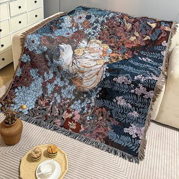 Foreign trade personalized art sofa cover sofa blanket four-level blanket single sofa seat blanket cotton blanket decorative blanket