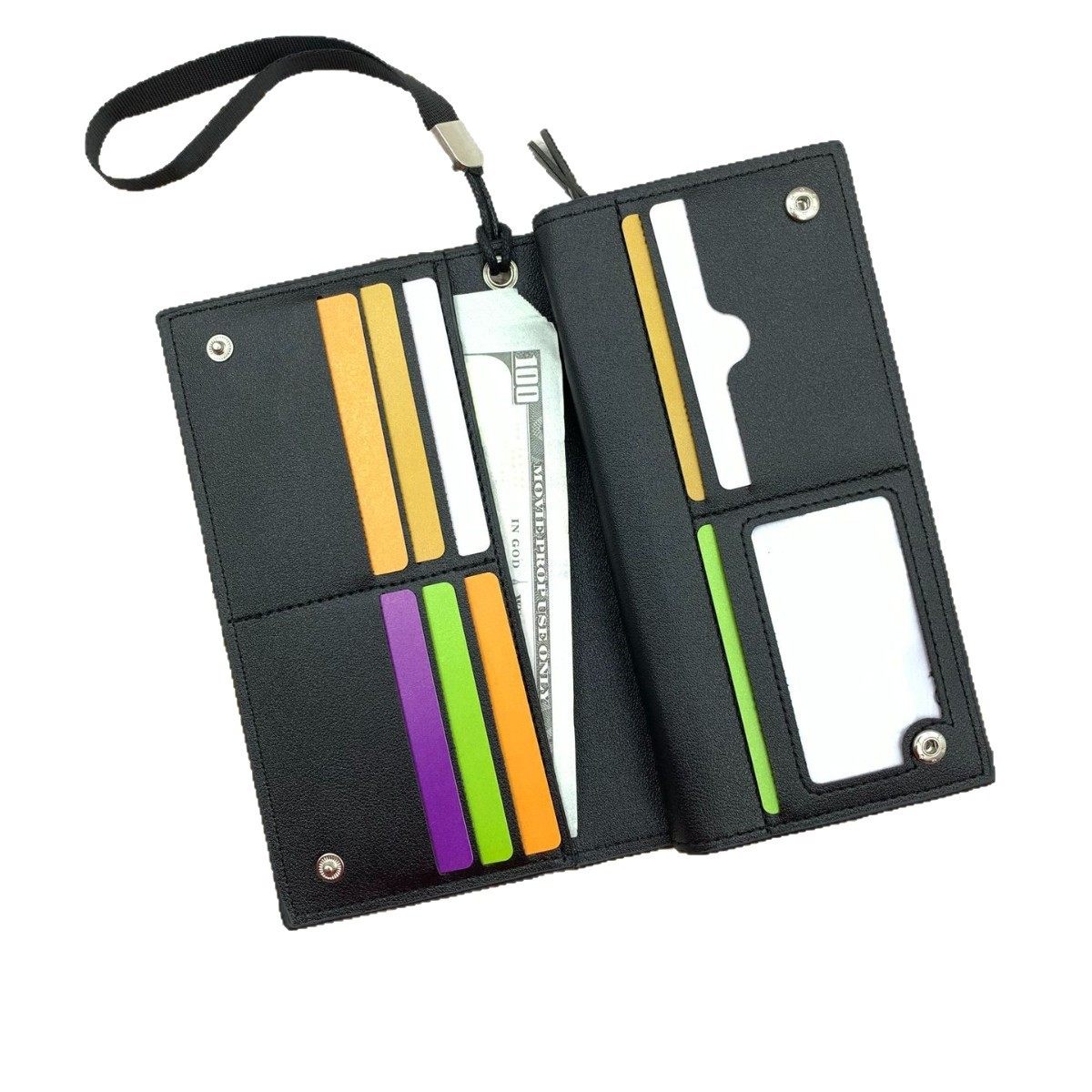 Zipper Clutch Men's Trendy Brand Men's Mobile Phone Bag Large Capacity Business Long Wallet Simple Men's Casual Oil Edge Bag