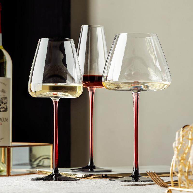 Hand-blown Black Bow-tie Crystal Glass Transparent Red Wine Glass Household Simple Goblet Decanter suit Wine Utensils