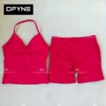 Big red-v-neck vest + shorts