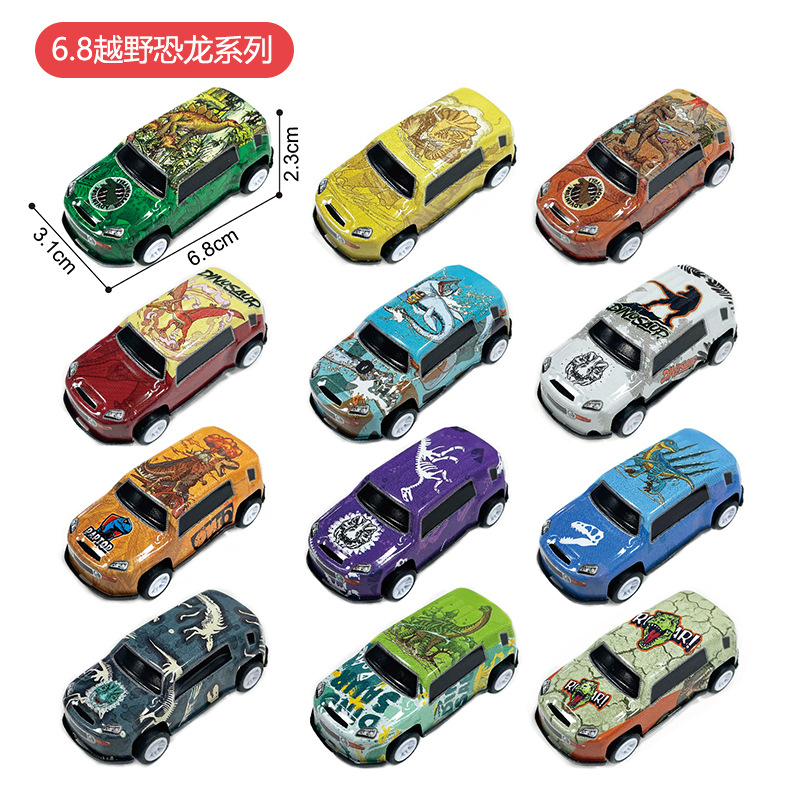 跨境迷你合金赛车铁皮车儿童回力赛车多款式仿真卡通小汽车批发