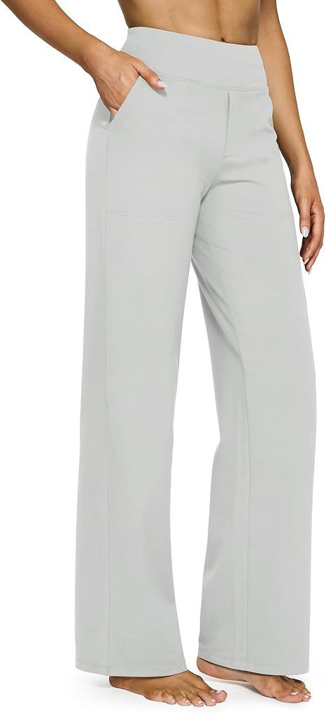 High Waisted Loose Fit Straight Leg Pants Solid Color Pocket Design Casual Style Autumn Collection Wholesale