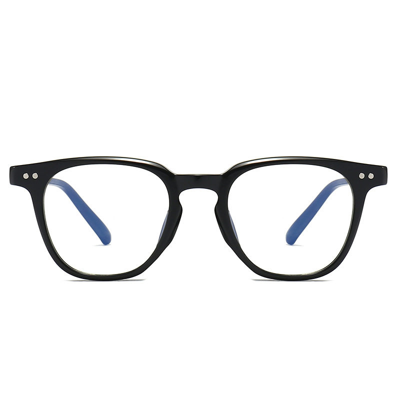 Black Frame Plain Versatile Commuting Glasses, Suitable for Prescription Lenses, Tr90 Ultra-Light Retro Anti-Blue Light Eyeglass Frame 636