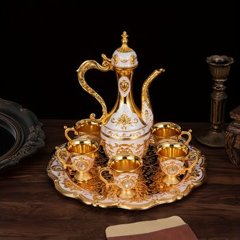 Fashion European and American style electroplated zinc alloy hotel restaurant wine set simple crystal gold wine set