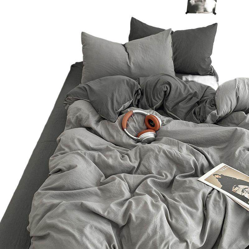 Category a Maternal and Infant Grade, Ultra-Soft Washed Brushed Bed Sheetss and Quilt Covers for Sleeping Naked, Four-Piece Set, Student Dormitory Three-Piece Set, Fitted Bed Sheets 4