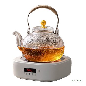 High Borosilicate Glass Health-Preserving Teapot, High-Temperature Resistant Kettle for Home Use, Suitable for Electric Ceramic Stoves, Tea Brewing Pot with Silk Flower Design