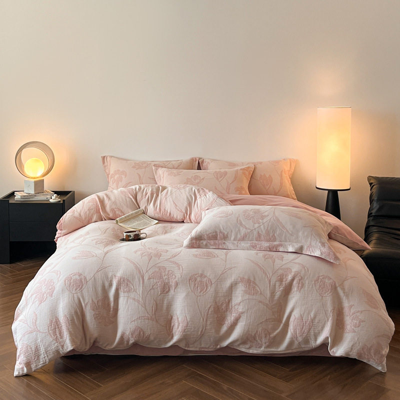 First-Hand Supply Factory Direct Supply of Cotton Thickened Three-Layer Yarn Brushed Adult Bedding Three- and Four-Piece Sets Wholesale