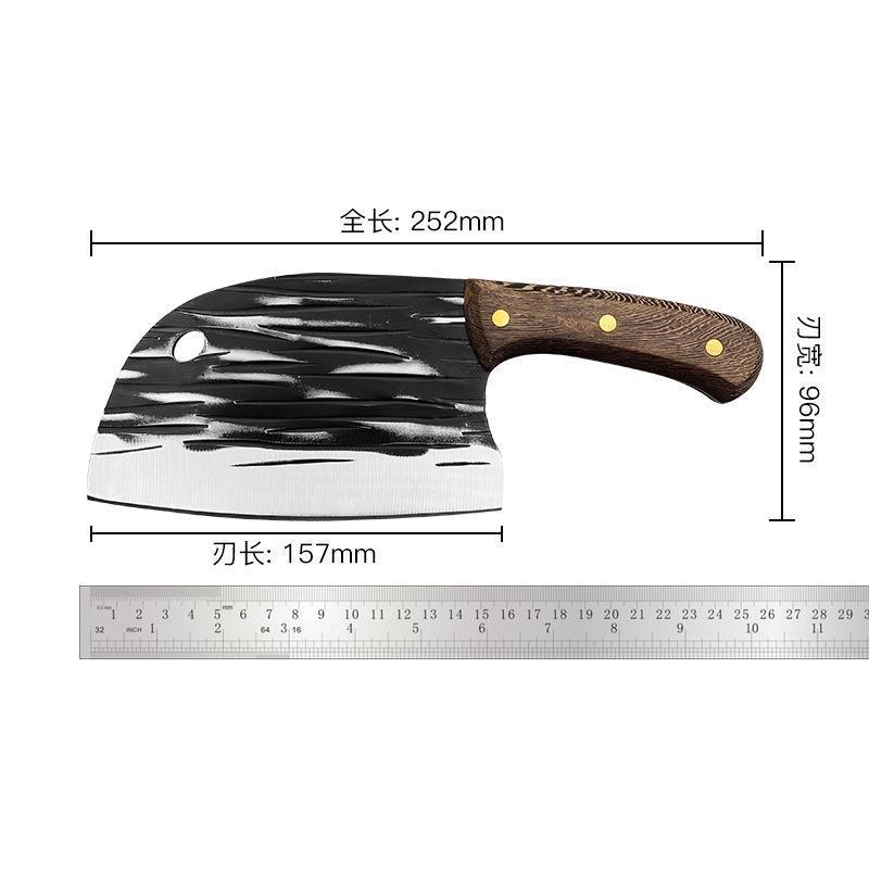 龙泉锻打菜刀鱼头刀砍切刀不锈钢锋利菜刀斩切两用刀