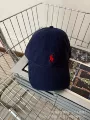 Navy blue red label