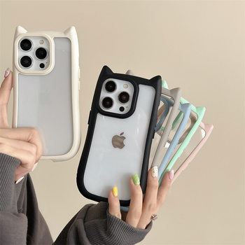 Ins Creative and Simple Cat Ear Design Suitable for Iphone17 Apple 16Promax Phone Case New Model 15/14