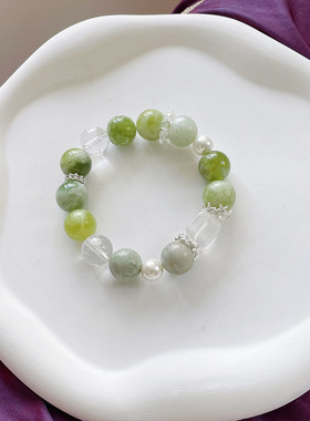 【椰林晚风】青提奶盖手链天然石串珠手串时尚甜美少女风手饰礼物