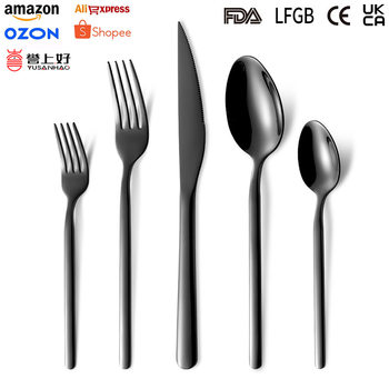 Cross-Border 430 Stainless Steel Tableware Thickened Knife, Fork, Spoon, Dessert Fork, Spoon, Household Hotel High-End Western Tableware Set