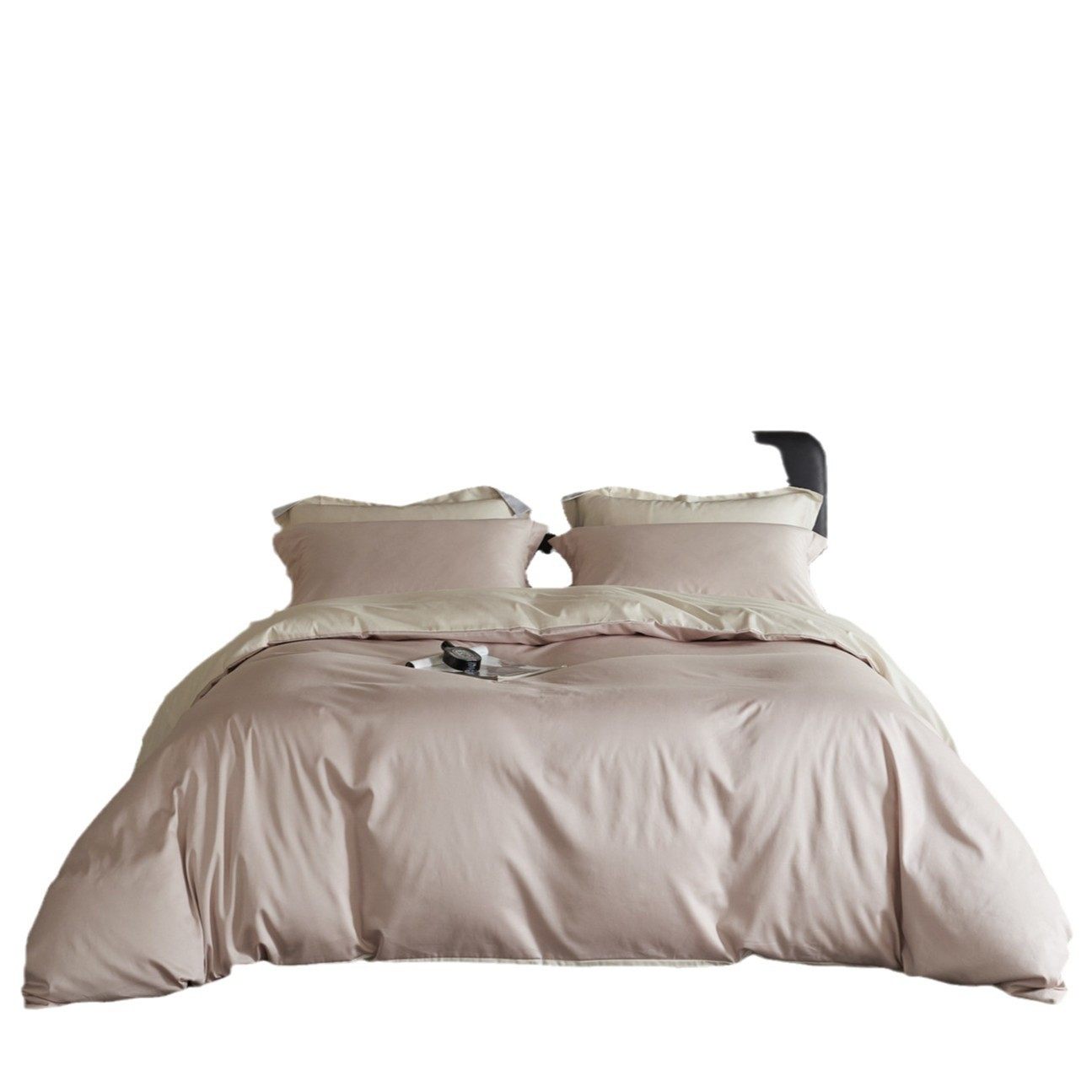 Class A Advanced Sense Simple Solid Color Double Pair 100 Long-staple Cotton Four-piece Set Cotton Pure Cotton Bed Sheet 4-piece Set