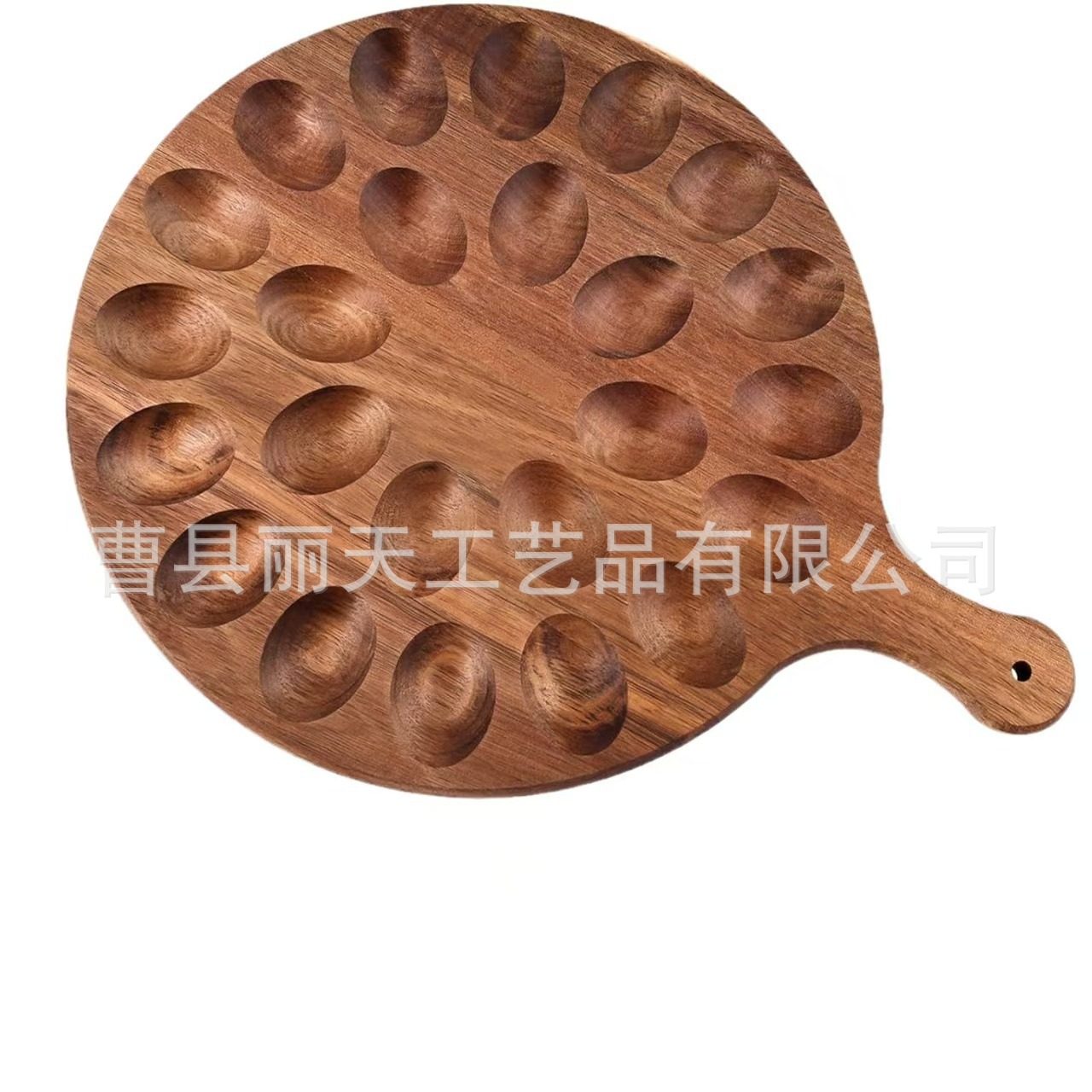 Cross-Border Wooden Egg Tray for Home Kitchen Acacia Wood Egg Fixed Storage Tray Solid Wood Compartment Egg Tray