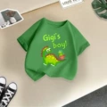 Grass green dinosaur short sleeves