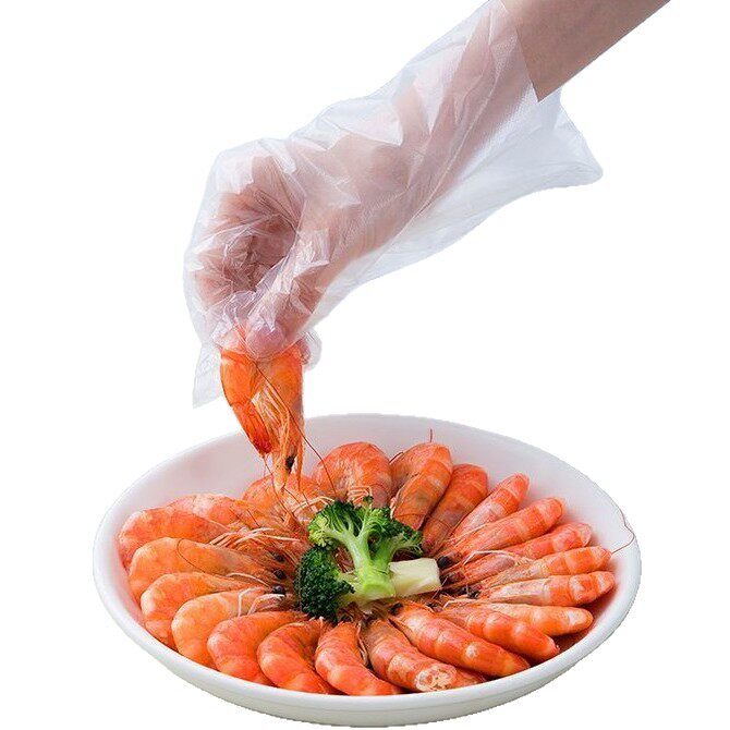 Removable Disposable Gloves Food and Catering Plastic Film Household Transparent Thickeneded Grade Durable Boxed Commercial