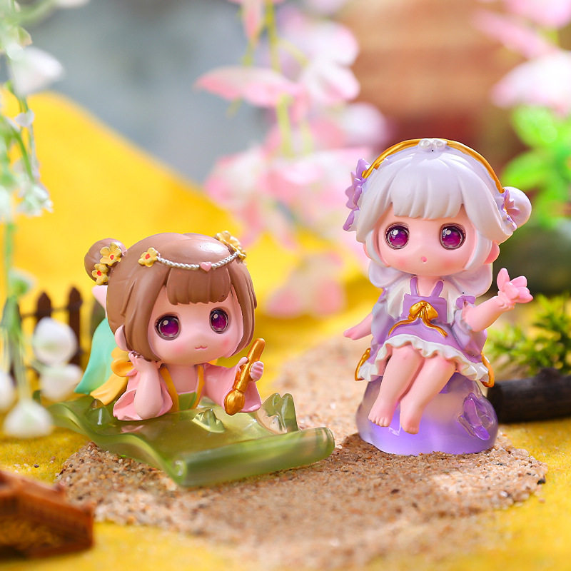 创意新款时遇春风盲盒可爱汉服女孩古装树脂公仔小手办摆件装饰品