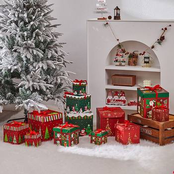 Christmas Decorations Gift Box Ornaments Props Pile Shopping Mall Shop Window Festive Atmosphere Scene Layout