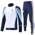 Real madrid long sleeve jacket set - day blue/navy blue