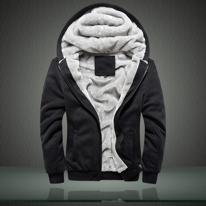 速卖通新款冬男装加绒迷彩卫衣运动服外套大码加厚保暖单上衣 5XL