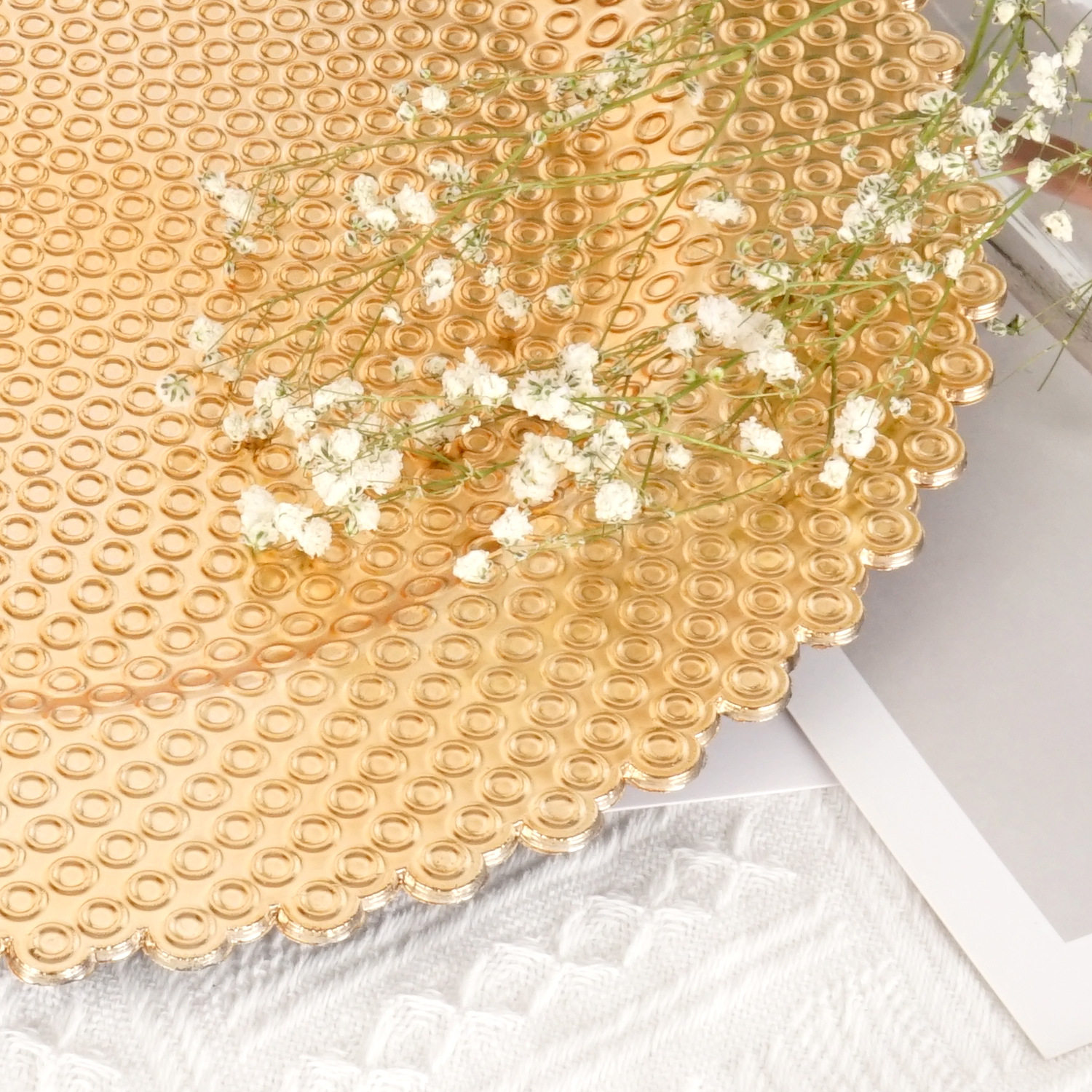 European Wedding Hotel Party Western Food Plastic Plate High-Value Fruit Plate Wholesale Gifts for Customers Pad Plate Manufacturer Direct